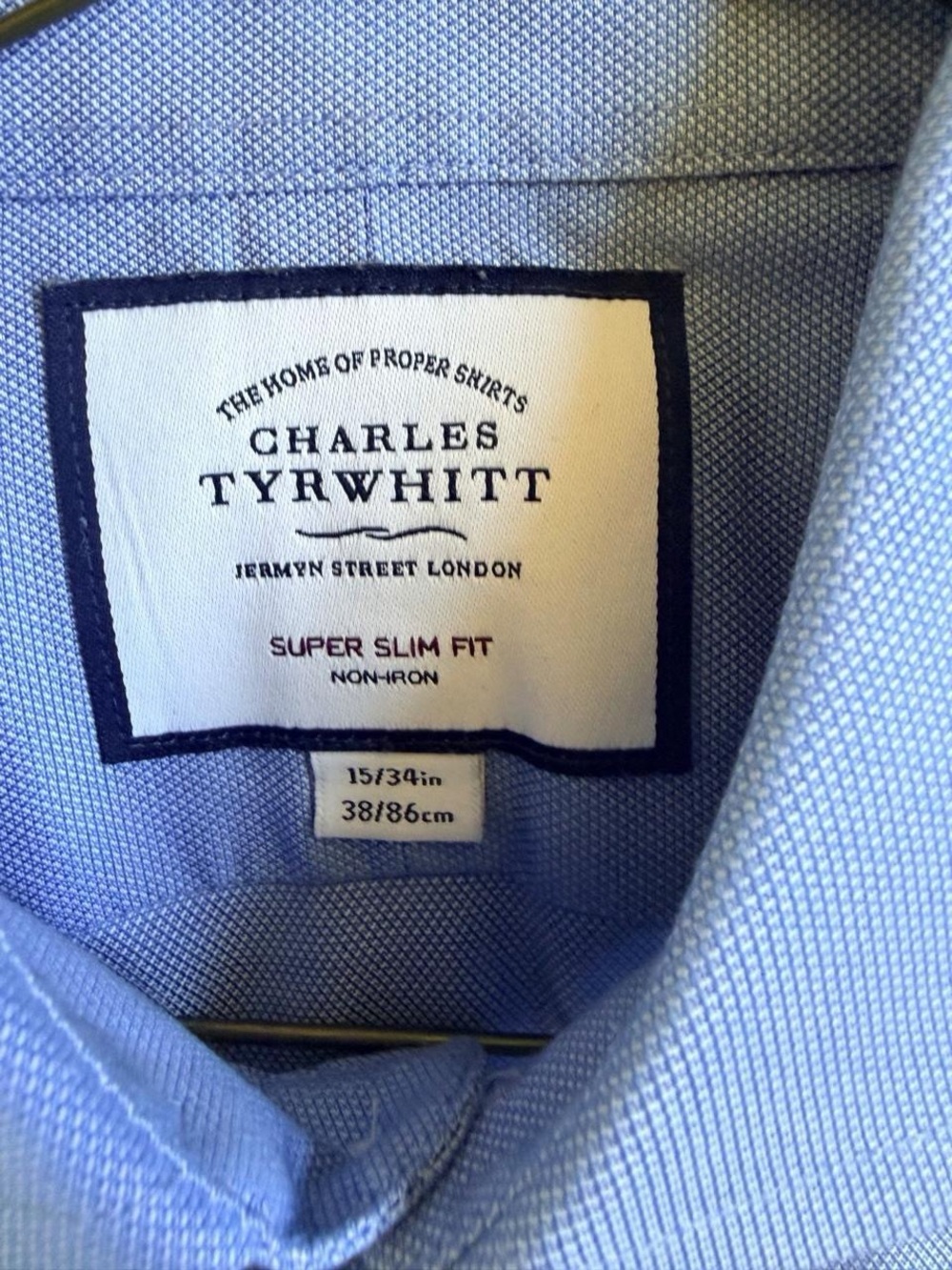 Charles Tyrwhitt Men's French Blue Super Slim Fit Dress Shirt